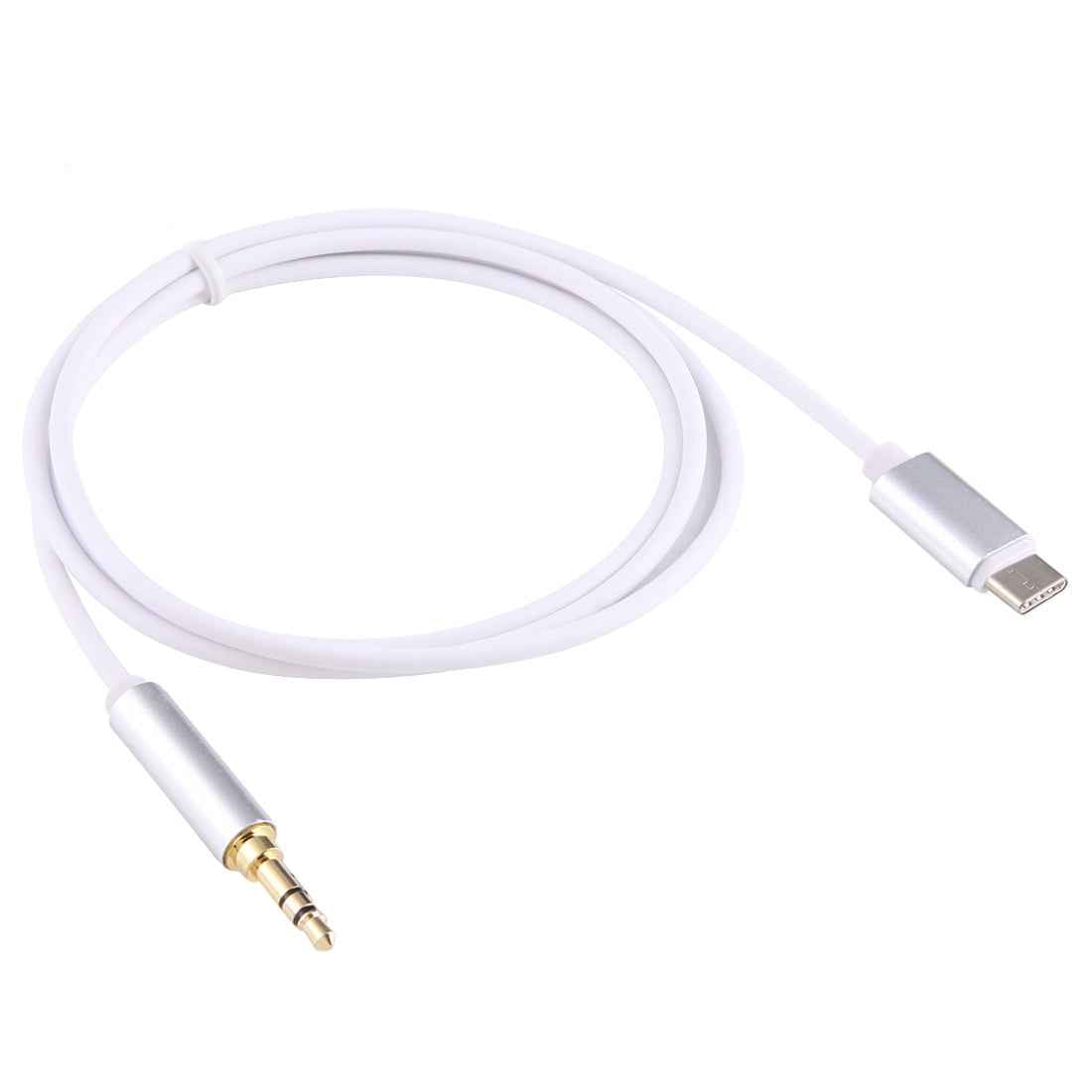 Uniqbuy For 1m USB-C / Type-C to 3.5mm Male Audio Adapter Cable(Silver)