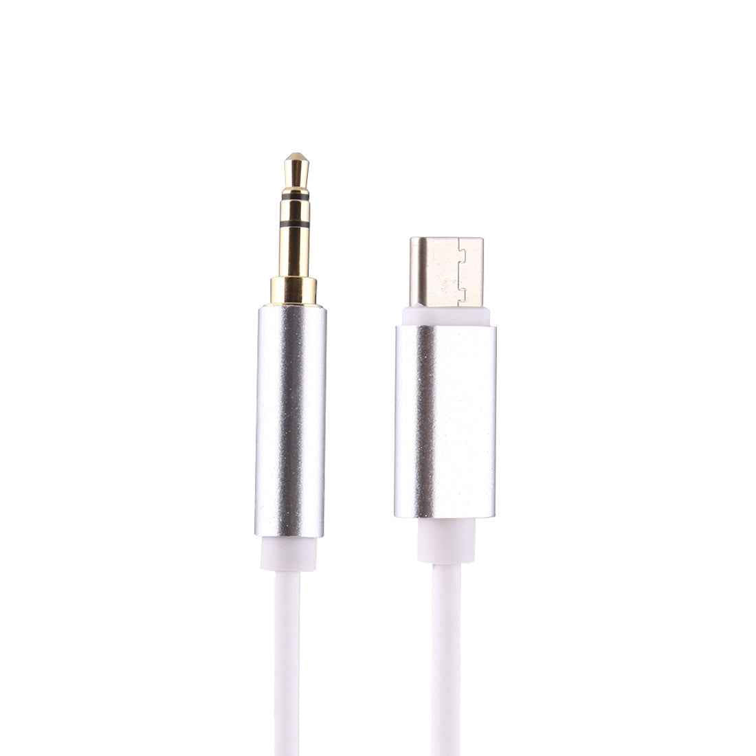 Uniqbuy For 1m USB-C / Type-C to 3.5mm Male Audio Adapter Cable(Silver)