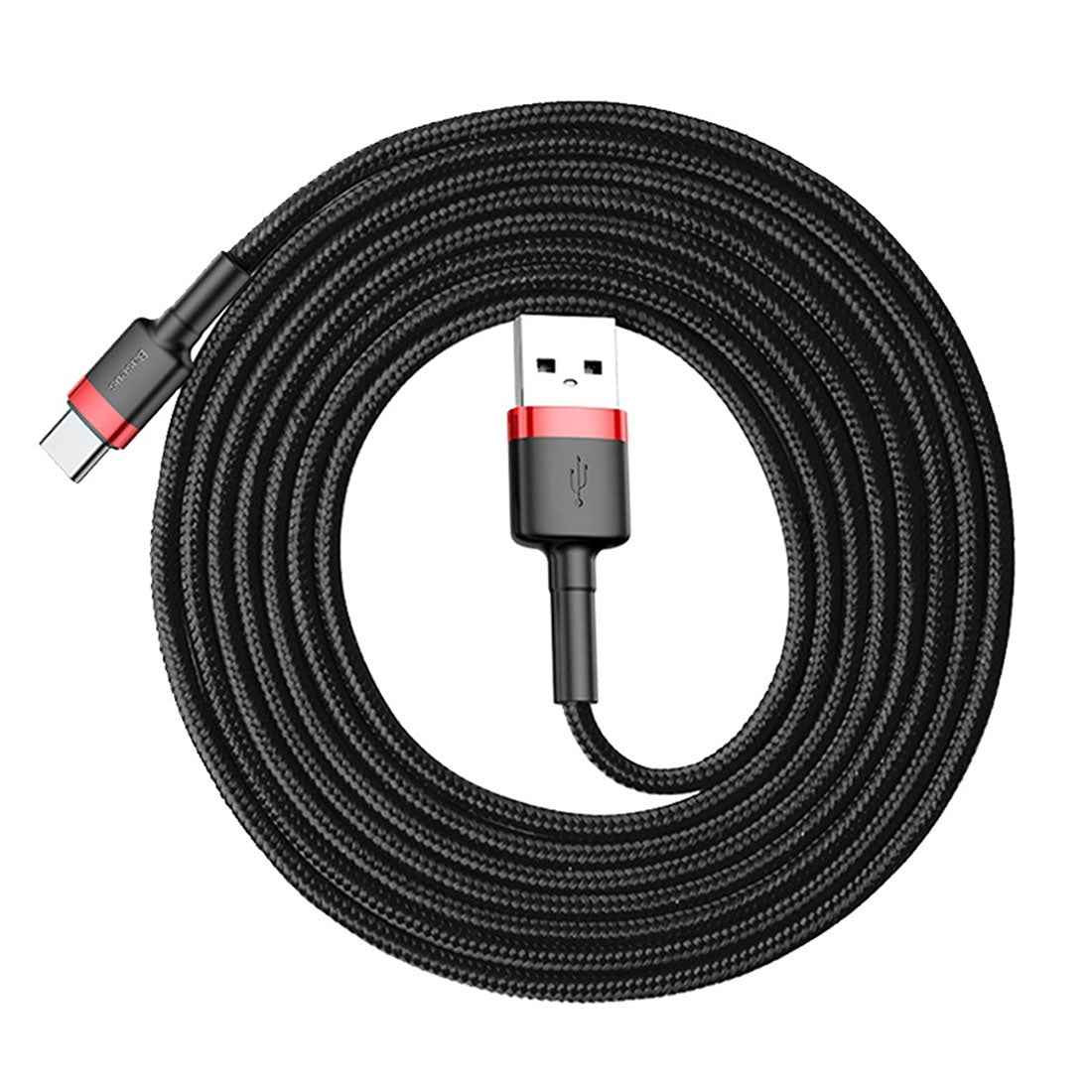 Uniqbuy For Baseus 2m 2A Max USB to USB-C / Type-C Data Sync Charge Cable(Red+Black)