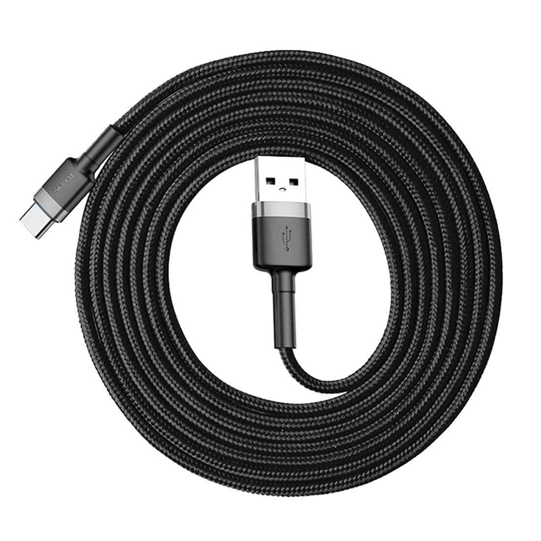 Uniqbuy For Baseus 2m 2A Max USB to USB-C / Type-C Data Sync Charge Cable(Grey+Black)