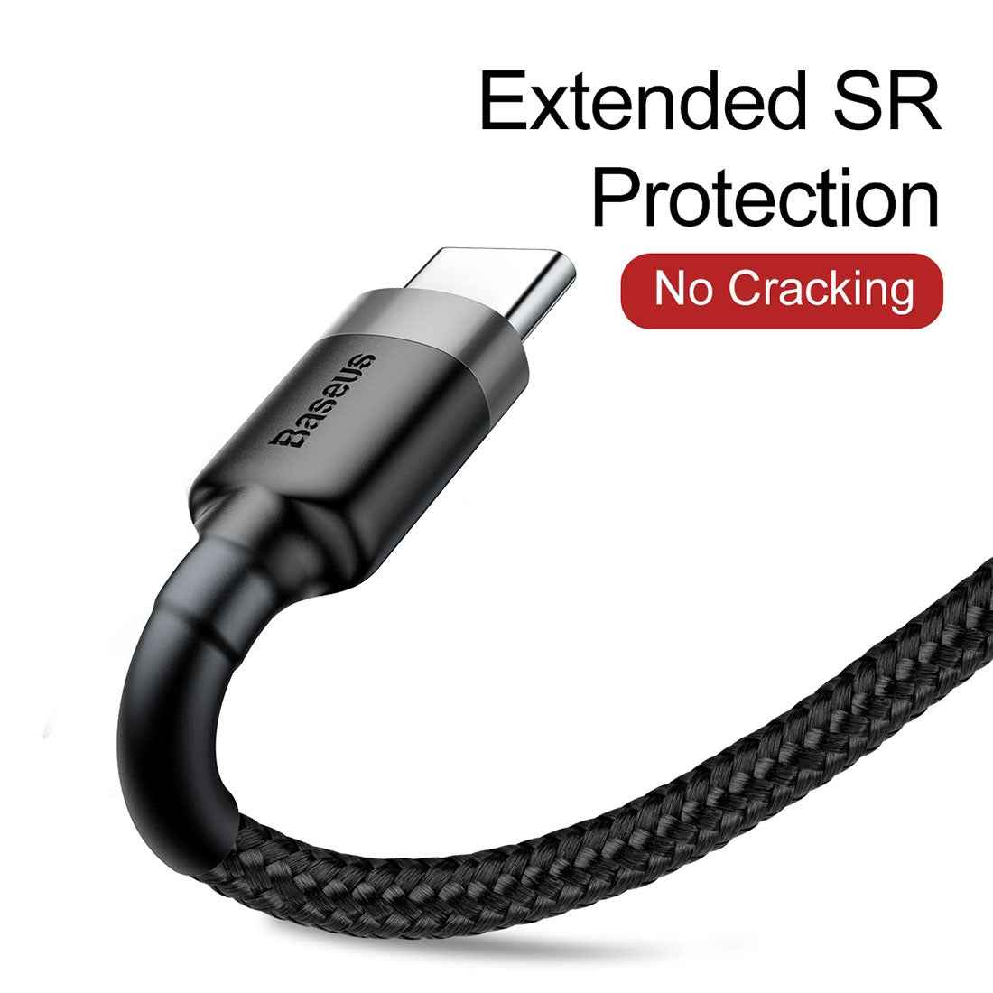 Uniqbuy For Baseus 2m 2A Max USB to USB-C / Type-C Data Sync Charge Cable(Grey+Black)