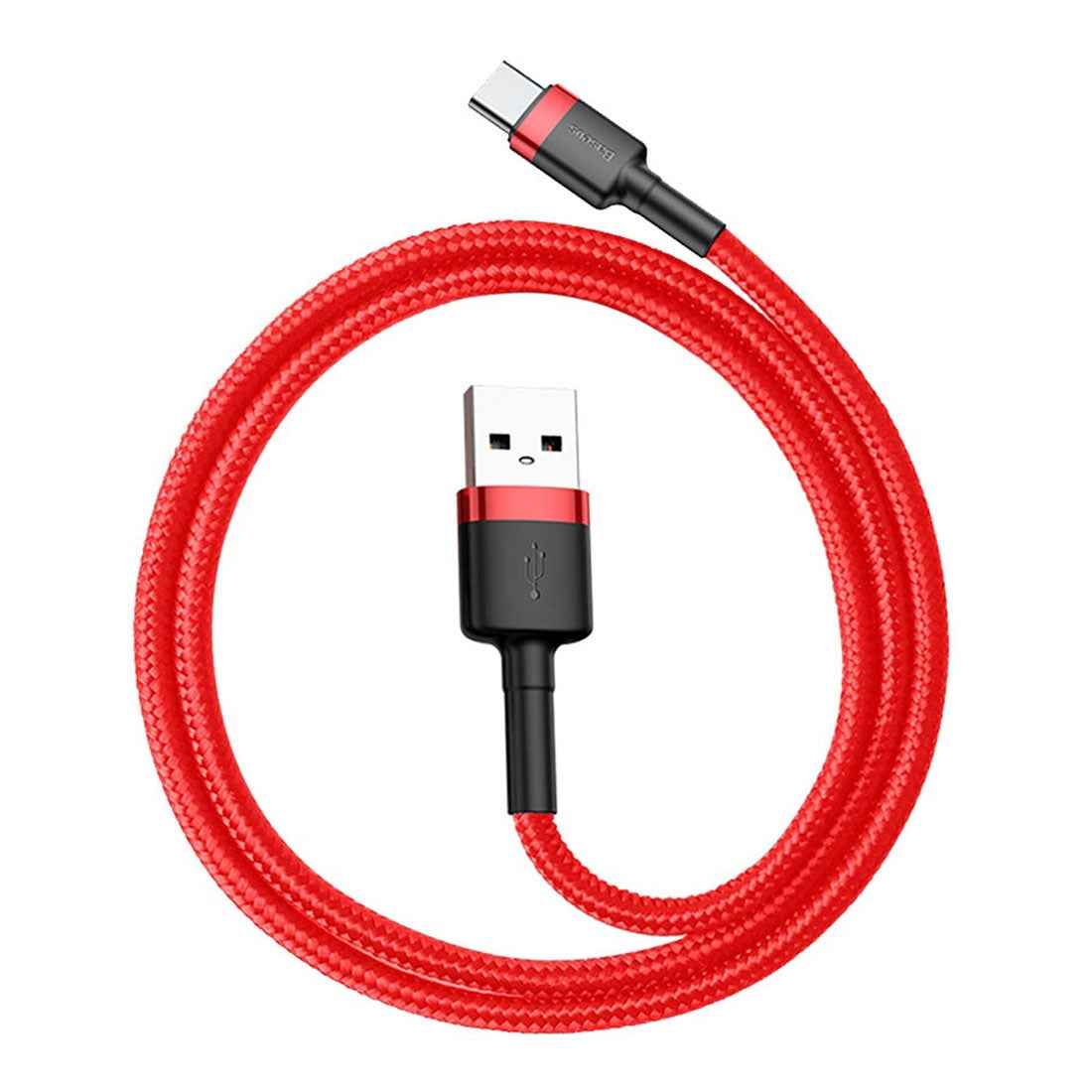 Uniqbuy For Baseus Kevlar 50cm 3A Max USB to USB-C / Type-C Data Sync Charge Cable(Red+Red)