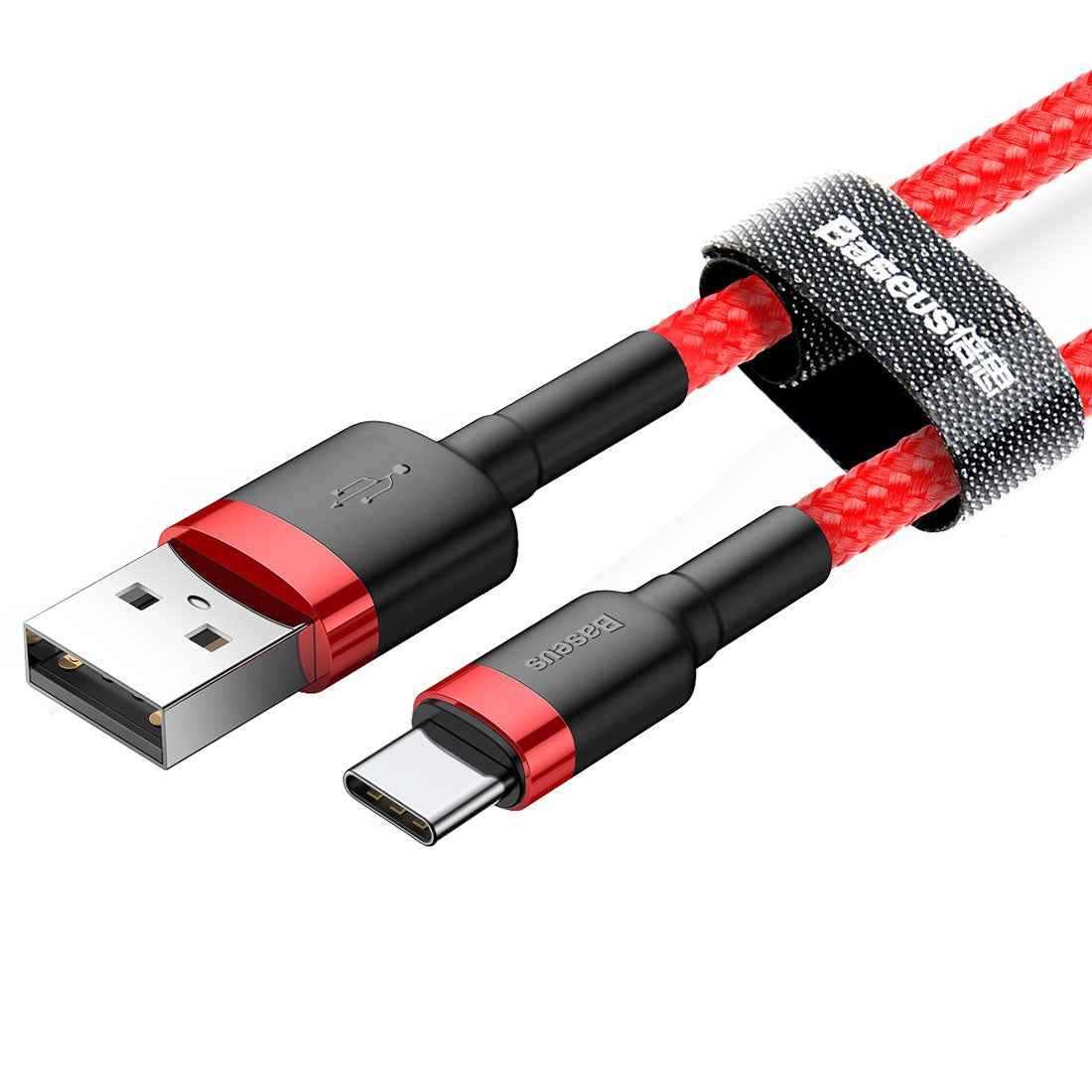 Uniqbuy For Baseus Kevlar 50cm 3A Max USB to USB-C / Type-C Data Sync Charge Cable(Red+Red)