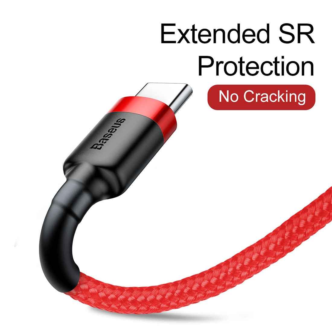 Uniqbuy For Baseus Kevlar 50cm 3A Max USB to USB-C / Type-C Data Sync Charge Cable(Red+Red)