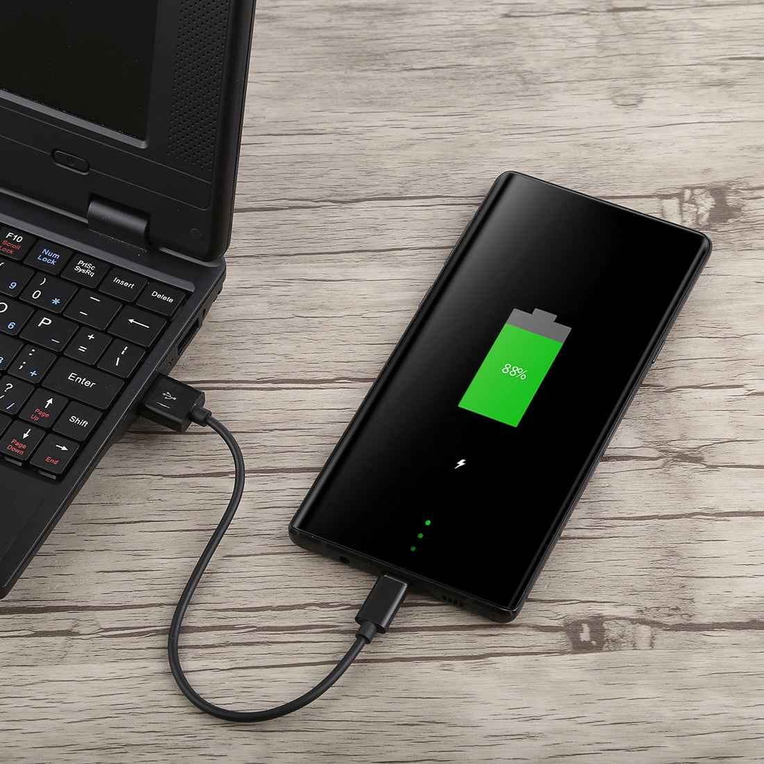 Uniqbuy For USB to USB-C / Type-C Charging & Sync Data Cable, Cable Length: 22cm(Black)