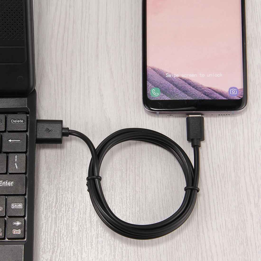 Uniqbuy For 1m USB-C / Type-C to USB 2.0 Data / Charger Cable(Black)