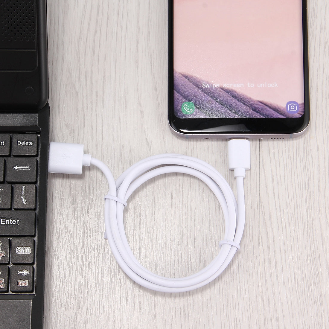 USB 2.0 to USB-C / Type-C Charging Data Cable, Cable Length: 1m(White)