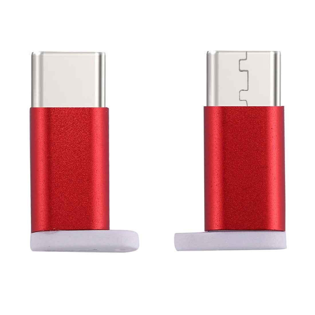 Uniqbuy For Type-C Male to Micro USB 2.0 Female Converter Adapter(Red)