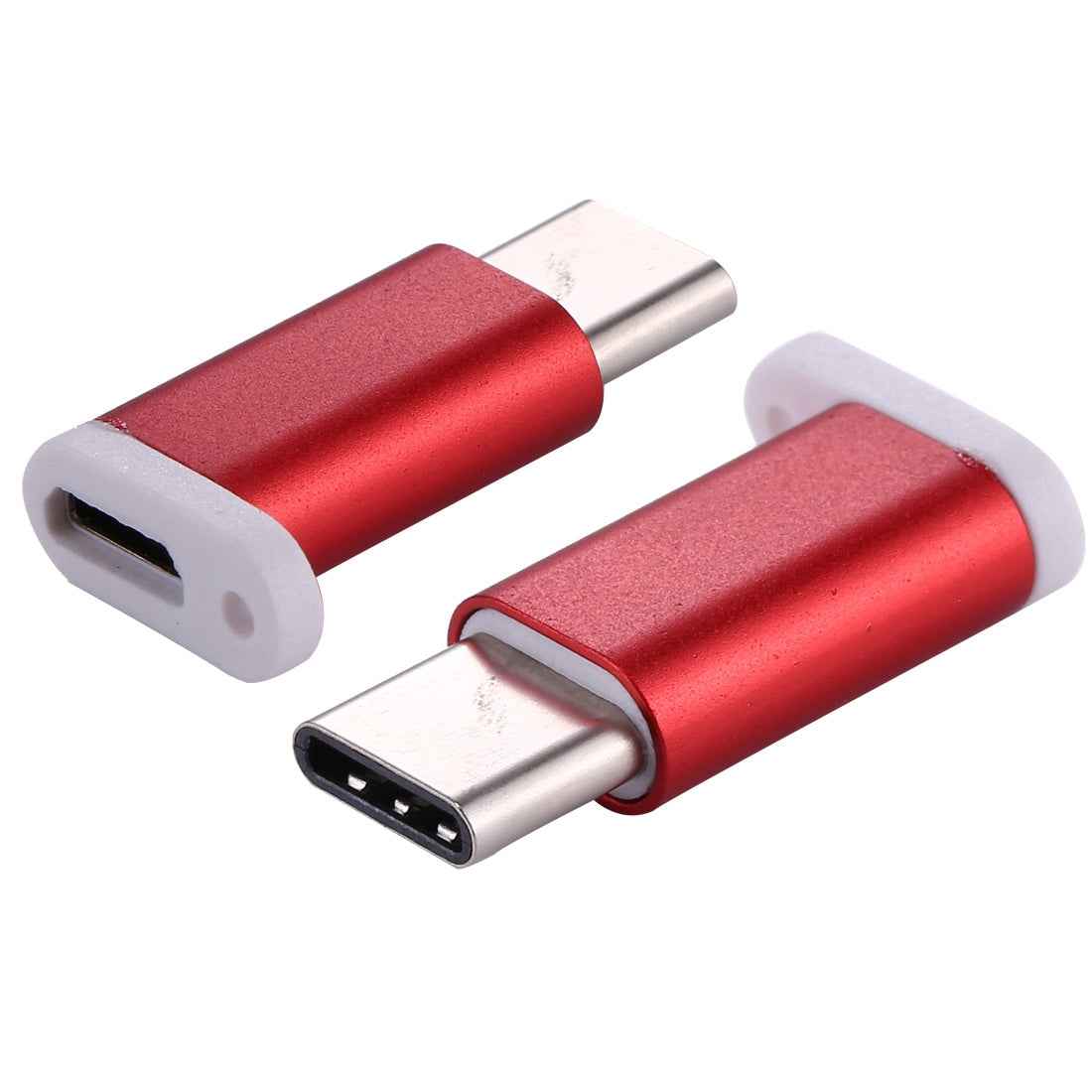 Uniqbuy For Type-C Male to Micro USB 2.0 Female Converter Adapter(Red)