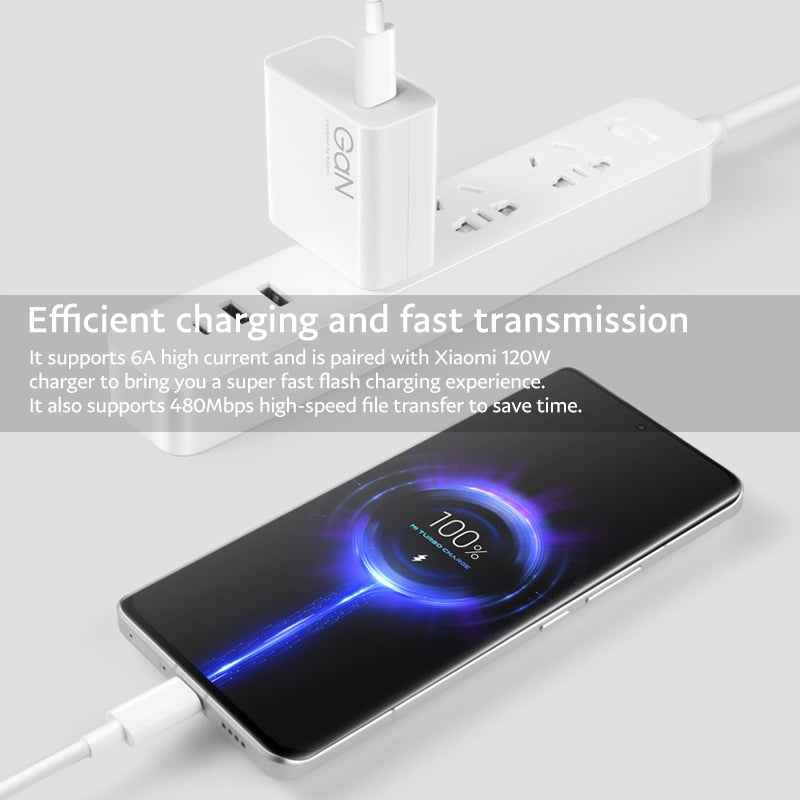 Uniqbuy For Original Xiaomi 6A USB-C / Type-C to USB-C / Type-C Fast Charging Data Cable, Length: 1m