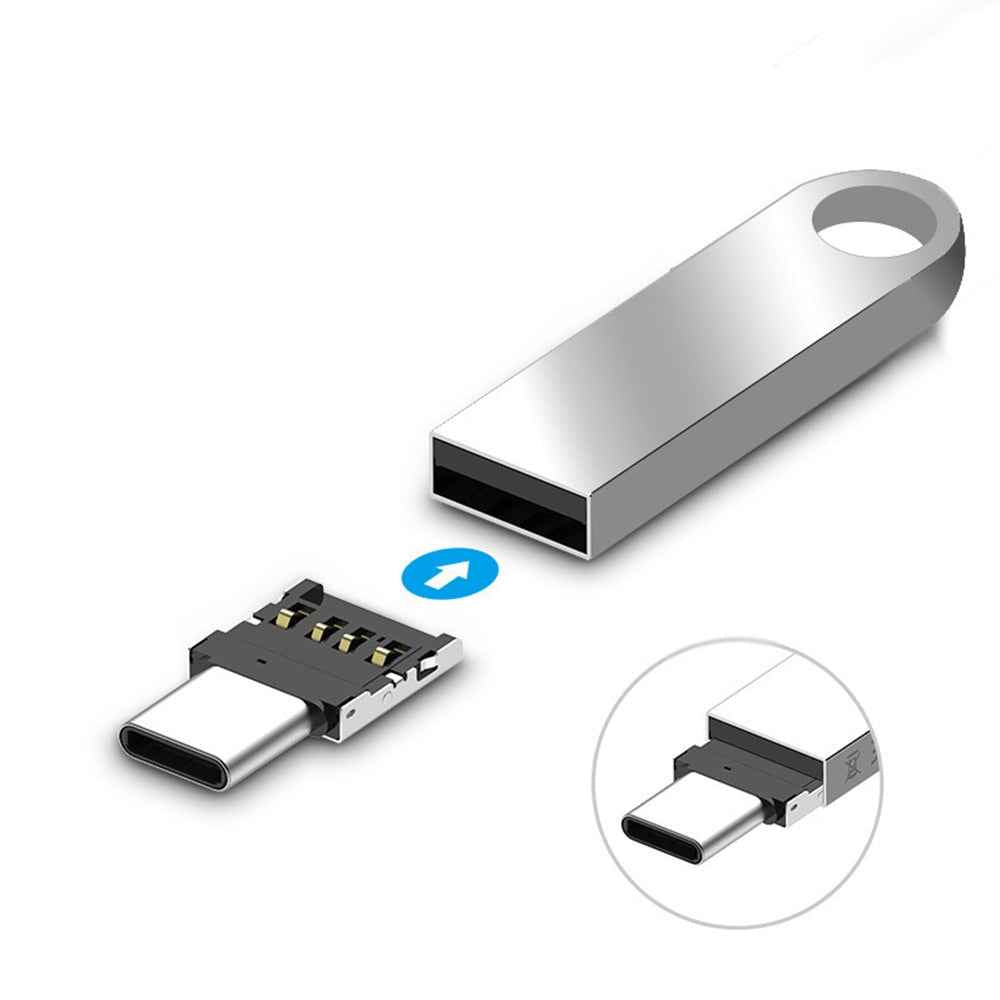 Uniqbuy For Mini Aluminum Alloy USB-C / Type-C Male to USB Female OTG Adapter Connector