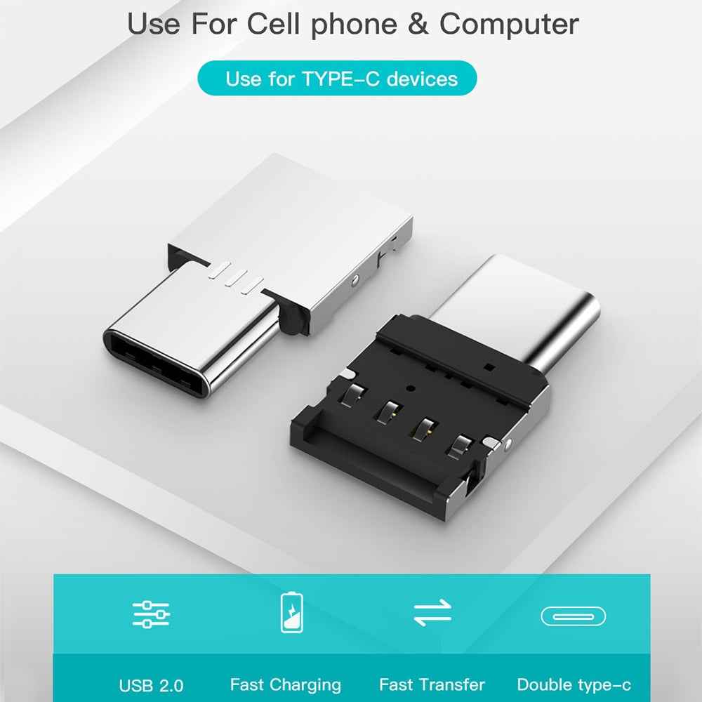 Uniqbuy For Mini Aluminum Alloy USB-C / Type-C Male to USB Female OTG Adapter Connector