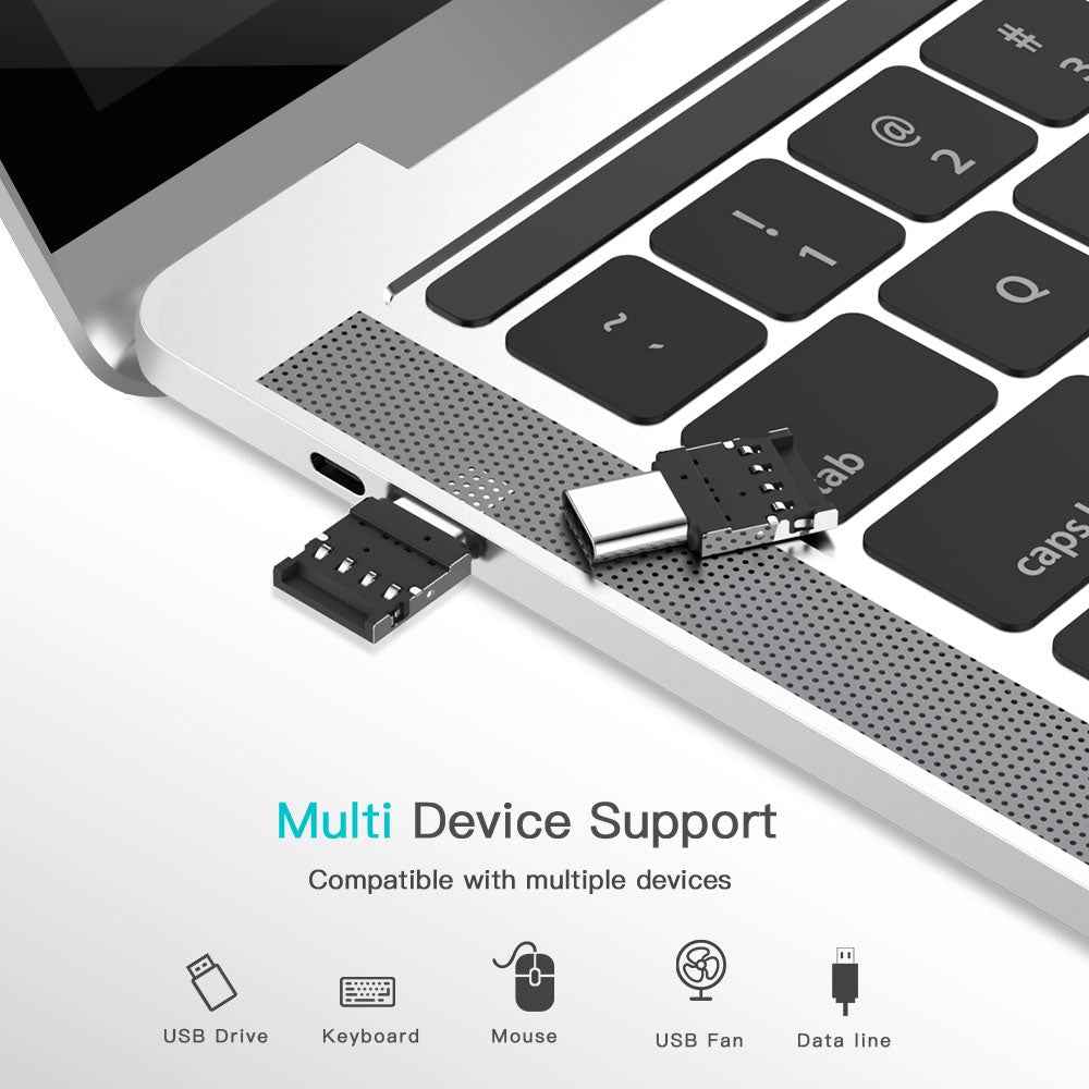 Uniqbuy For Mini Aluminum Alloy USB-C / Type-C Male to USB Female OTG Adapter Connector