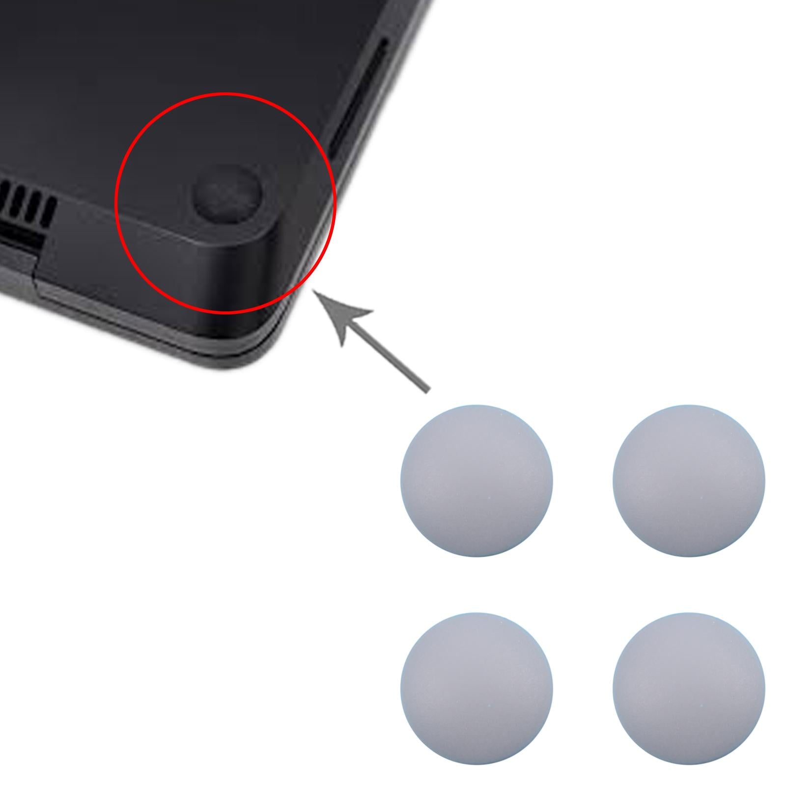 For Microsoft Surface Laptop 3 / 4 / 5 1872 1868 1952 1867 1950 4 in 1 Bottom Case Rubber Mats (Silver)