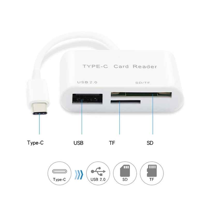 Uniqbuy For D-158 USB-C to USB SD/Micro SD Card Reader