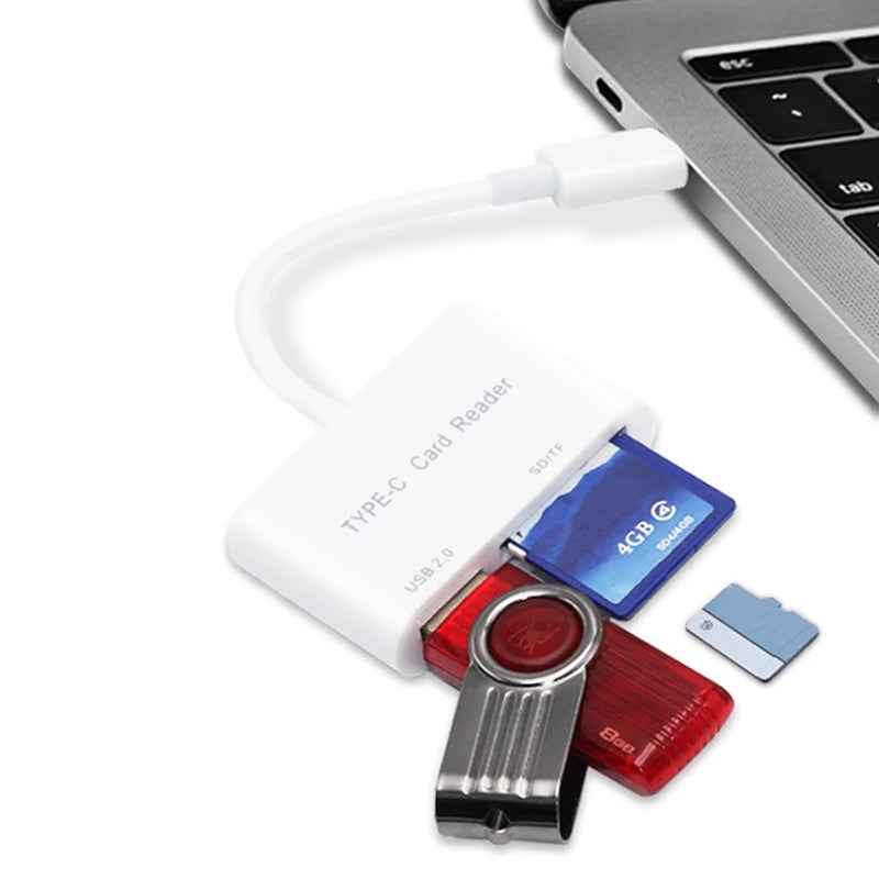 Uniqbuy For D-158 USB-C to USB SD/Micro SD Card Reader