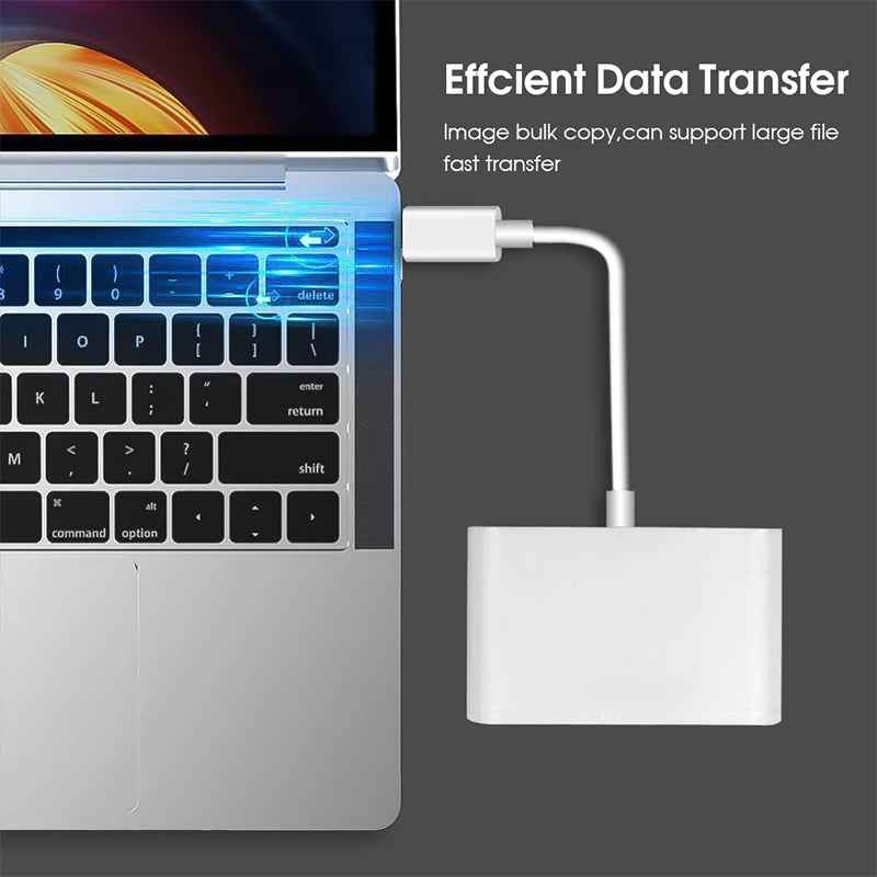 Uniqbuy For D-158 USB-C to USB SD/Micro SD Card Reader