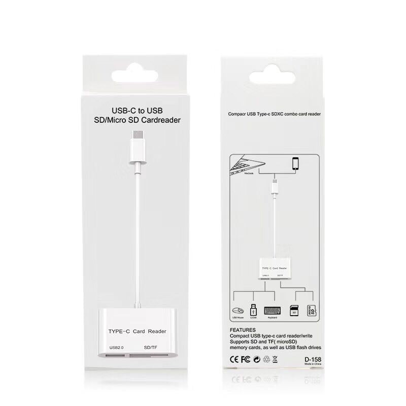 D-158 USB-C to USB SD/Micro SD Card Reader