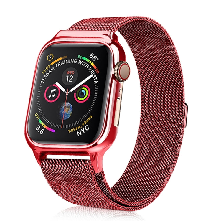 Milanese Loop Magnetic Stainless Steel Watchband With Frame for Apple Watch Series 4 44mm