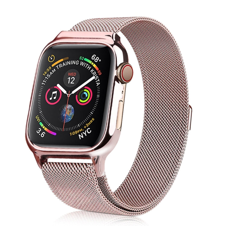 Milanese Loop Magnetic Stainless Steel Watchband With Frame for Apple Watch Series 4 44mm