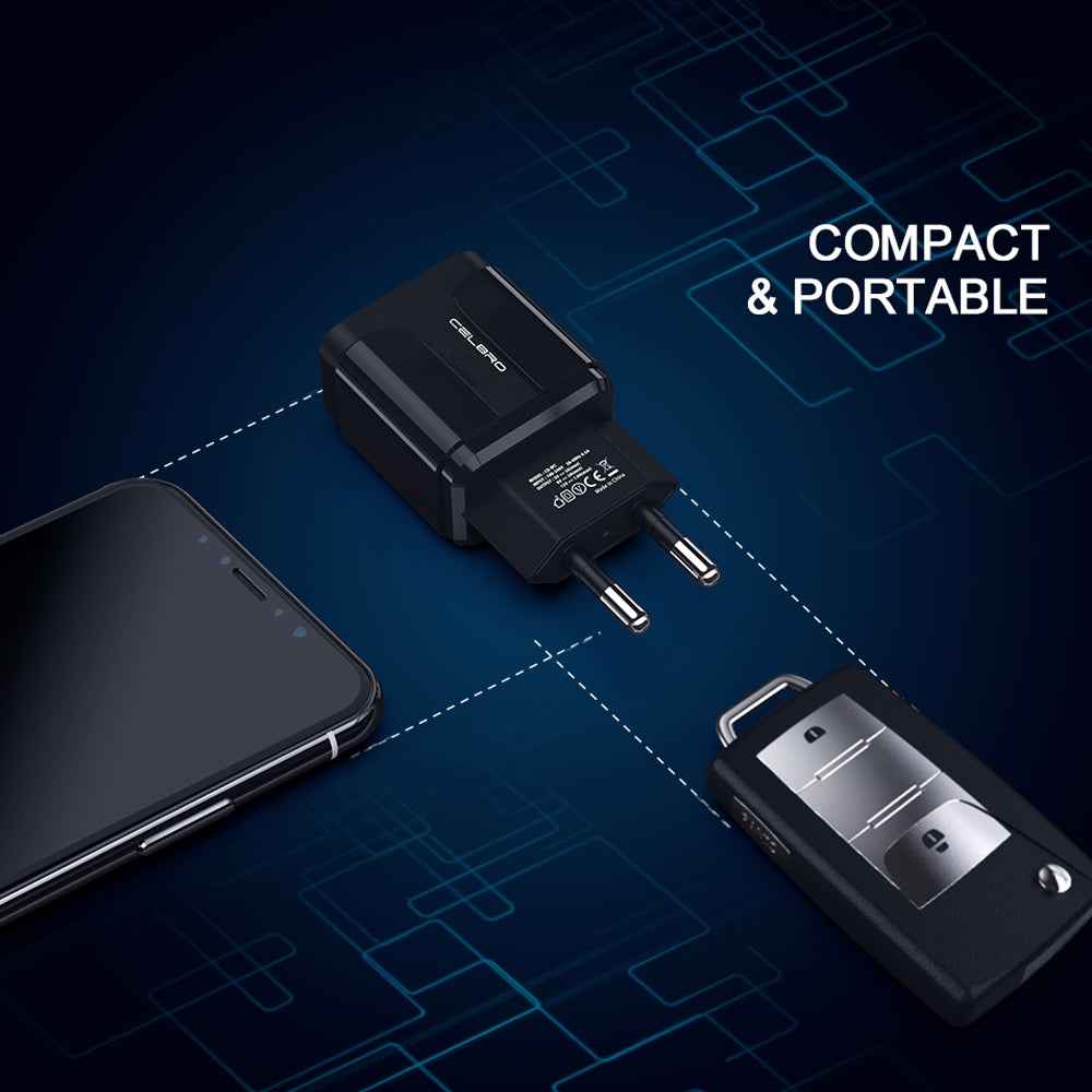 Uniqbuy For Portable QC3.0 18W USB Port Universal Quick Charging Charger, EU Plug(Black)