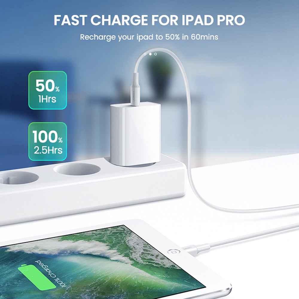 Uniqbuy For 2 in 1 PD 20W Single USB-C / Type-C Port Travel Charger + 3A PD3.0 USB-C / Type-C to 8 Pin Fast Charge Data Cable Set, Cable Length: 1m, EU Plug