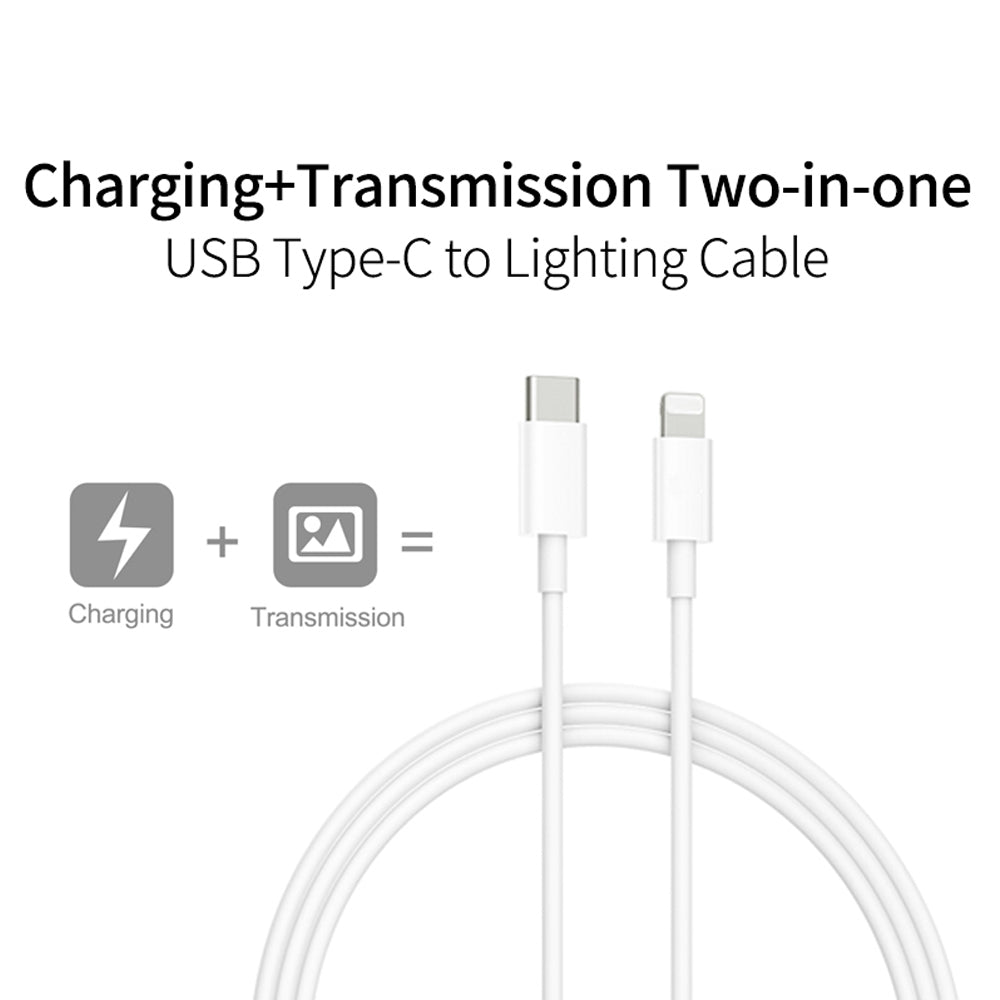 2 in 1 PD 20W Single USB-C / Type-C Port Travel Charger + 3A PD3.0 USB-C / Type-C to 8 Pin Fast Charge Data Cable Set, Cable Length: 1m, EU Plug