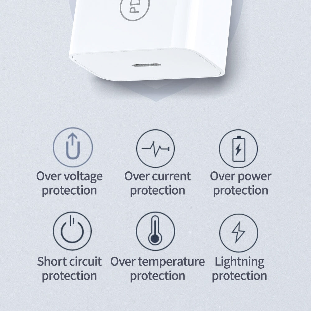 SDC-20W PD 20W Single USB-C / Type-C Interface Travel Charger UK Plug