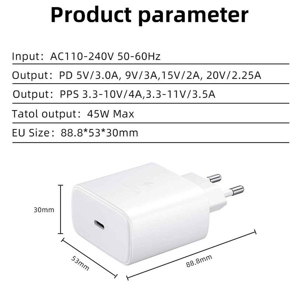 Uniqbuy For M135 45W USB-C / Type-C Port Fast Charger, EU Plug(Black)