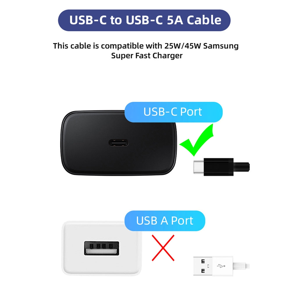 5 PCS XJ-70 45W 5A USB-C / Type-C to Type-C Super Fast Charging Cable, Length: 1m