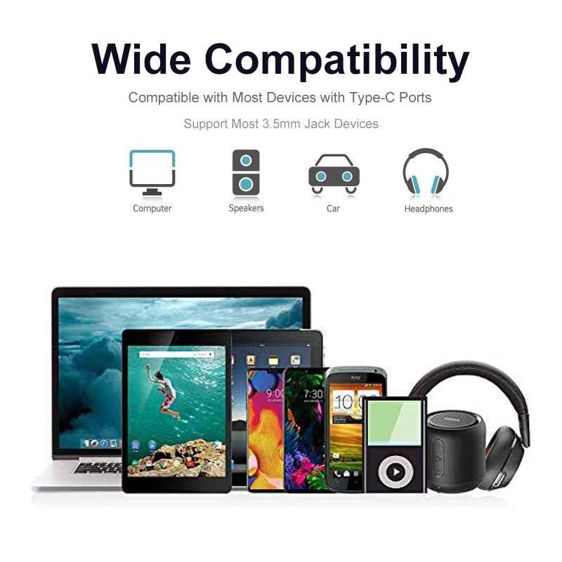 Uniqbuy For USB-C / Type-C to 3.5mm Aux Adapter Digital Decoding Audio Cable