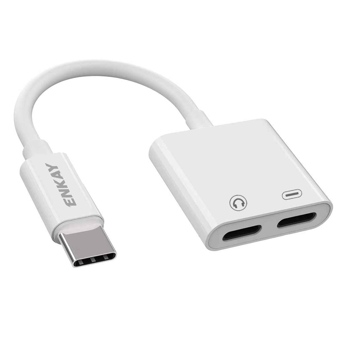 Uniqbuy For ENK-AT105 USB-C / Type-C to Dual Type-C Headphone & Charging Adapter Data Cable