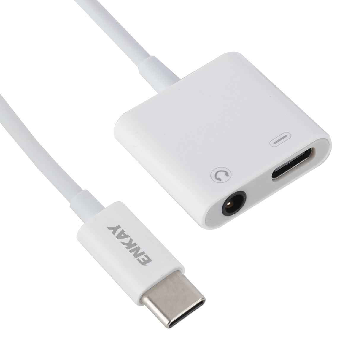 Uniqbuy For ENK-AT106 USB-C / Type-C to 3.5mm Audio + Type-C Headphone & Charging Adapter Data Cable