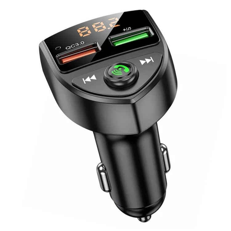 C8 Car  U Disk Bluetooth Player Fm Transmitter  QC3.0 Dual USB Ports Fast Charging