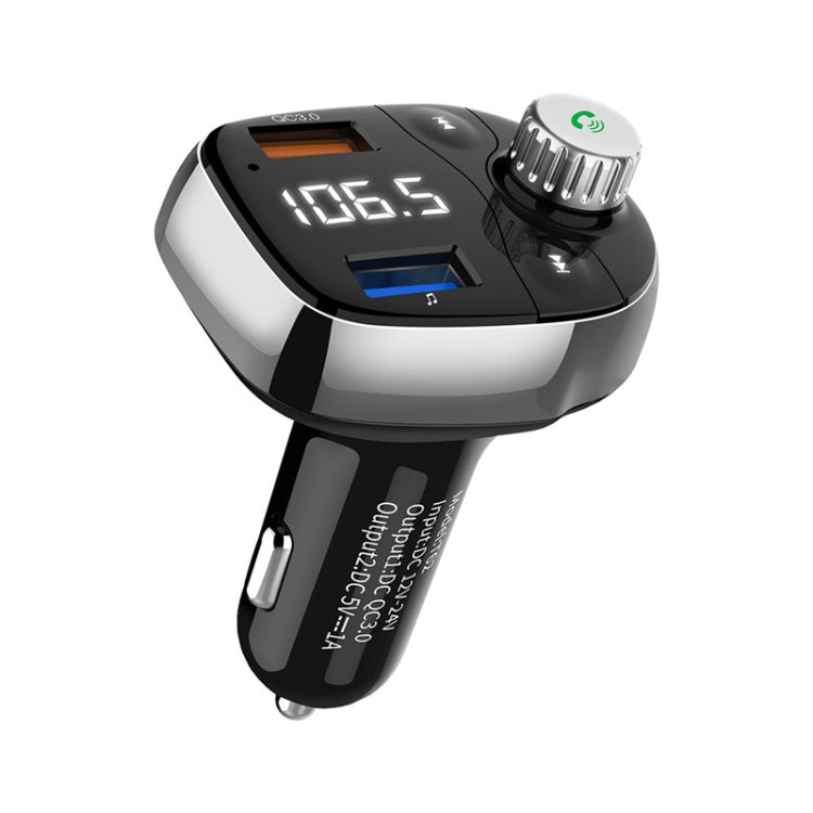 T62 Dual USB QC 3.0 Fast  Charger Bluetooth 5.0 Adapter MP3 Player Handsfree Car Kit FM Transmitter