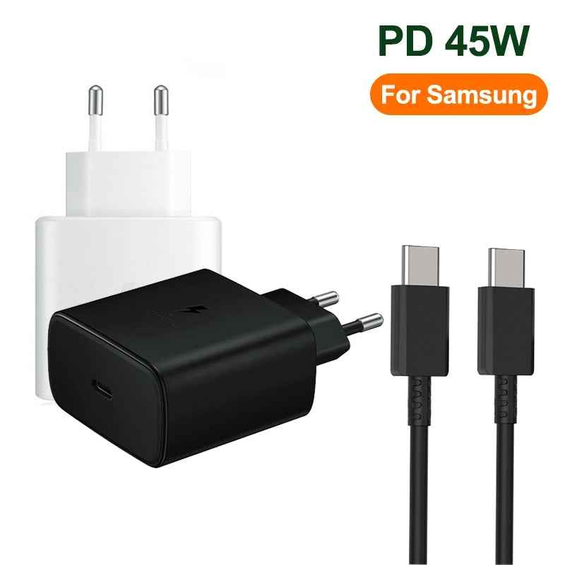 Uniqbuy For M135 45W USB-C / Type-C Port Fast Charger with 5A Type-C to Type-C Cable, EU Plug(Black)