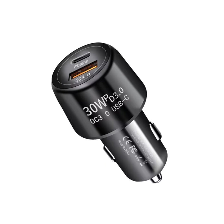 P29 48W PD30W + QC3.0 18W USB Dual Port Car Charger(Black)