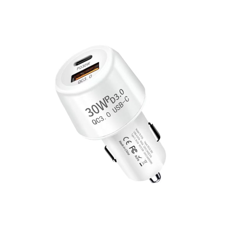 P29 48W PD30W + QC3.0 18W USB Dual Port Car Charger(White)