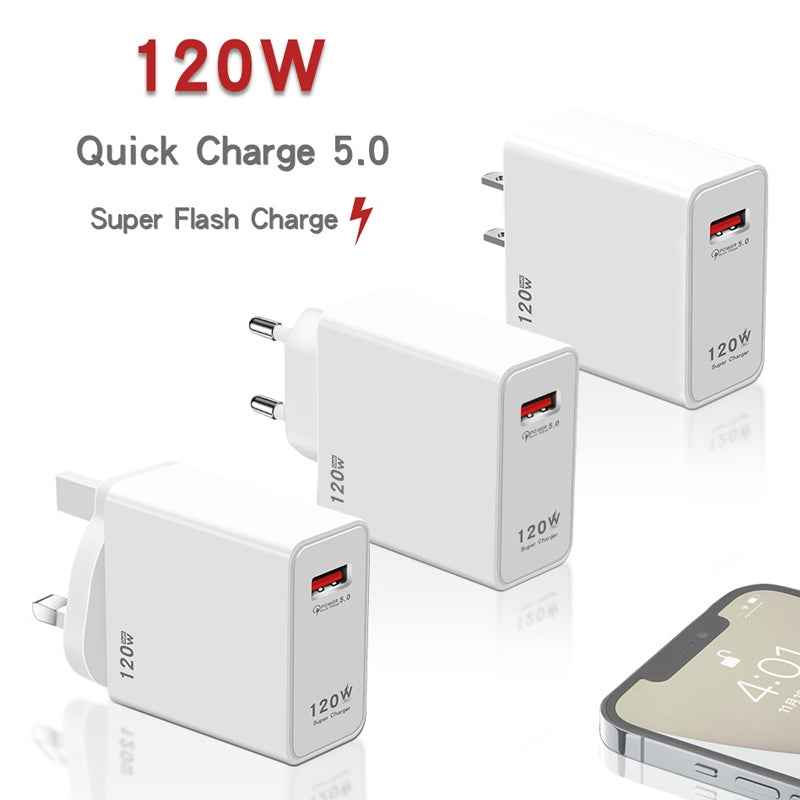 Uniqbuy For 120W USB Super Fast Charging Charger, Plug Size:US Plug
