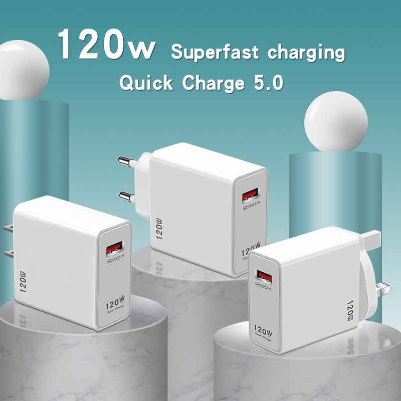 Uniqbuy For 120W USB Super Fast Charging Charger Suitable, Plug Size:EU Plug