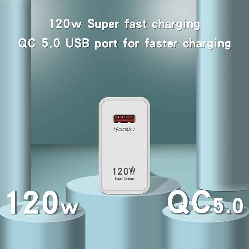 Uniqbuy For 120W USB Super Fast Charging Charger, Plug Size:US Plug