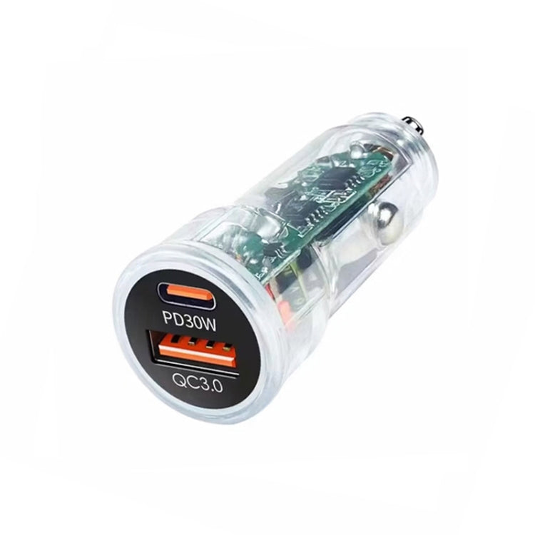 P35 48W PD30W+QC3.0 18W USB Transparent Car Quick Charge(Transparent)