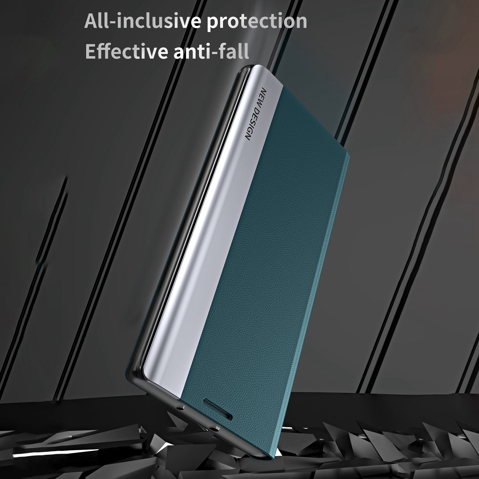 For Xiaomi Redmi Note 13 Pro+ Side Electroplated Adsorption Leather Phone Case(Green)