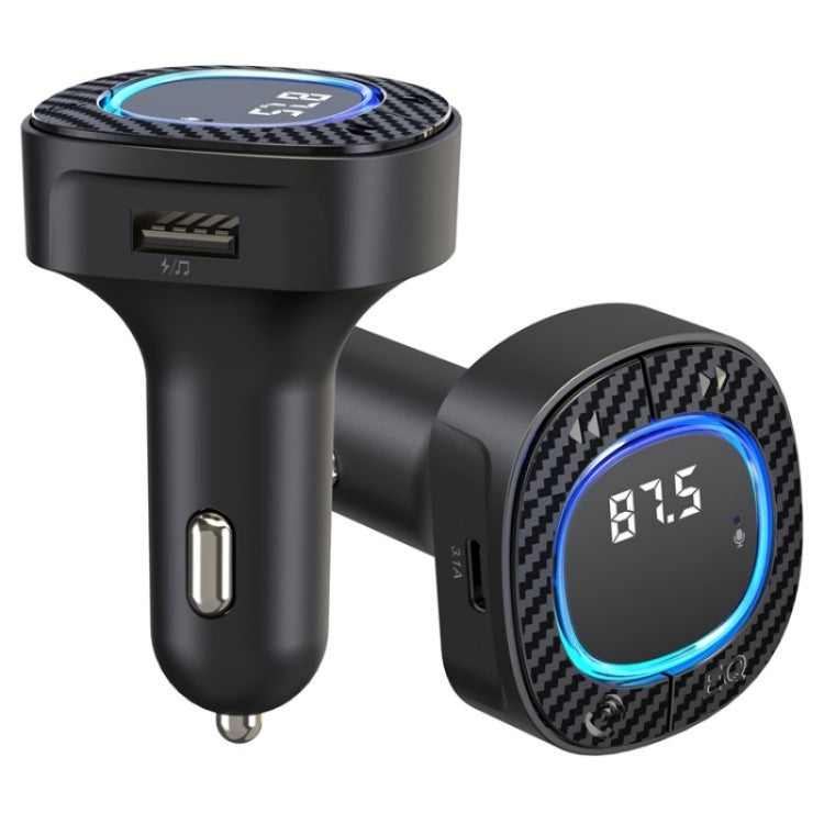 C42 Type-C + USB Car Charger Adapter Bluetooth Hands-free Call MP3 Music Player FM Transmitter