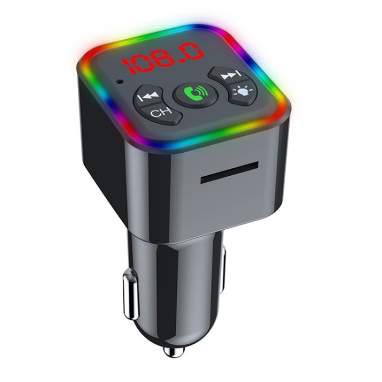 Colorful light Car Hands-free Call Bluetooth Receiver Support U Disk MP3 Player