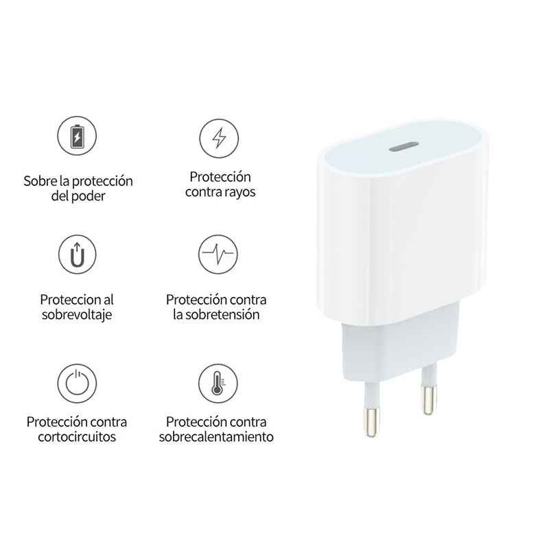 Uniqbuy For PD35W USB-C / Type-C Port Charger with 1m Type-C to Type-C Data Cable, EU Plug