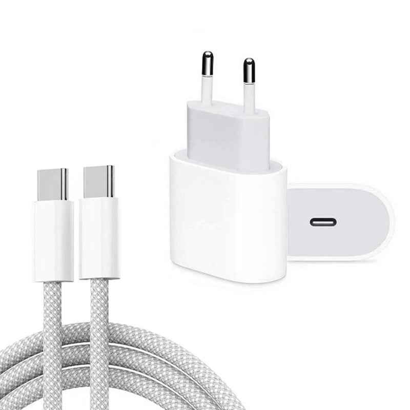 Uniqbuy For PD35W USB-C / Type-C Port Charger with 1m Type-C to Type-C Data Cable, EU Plug