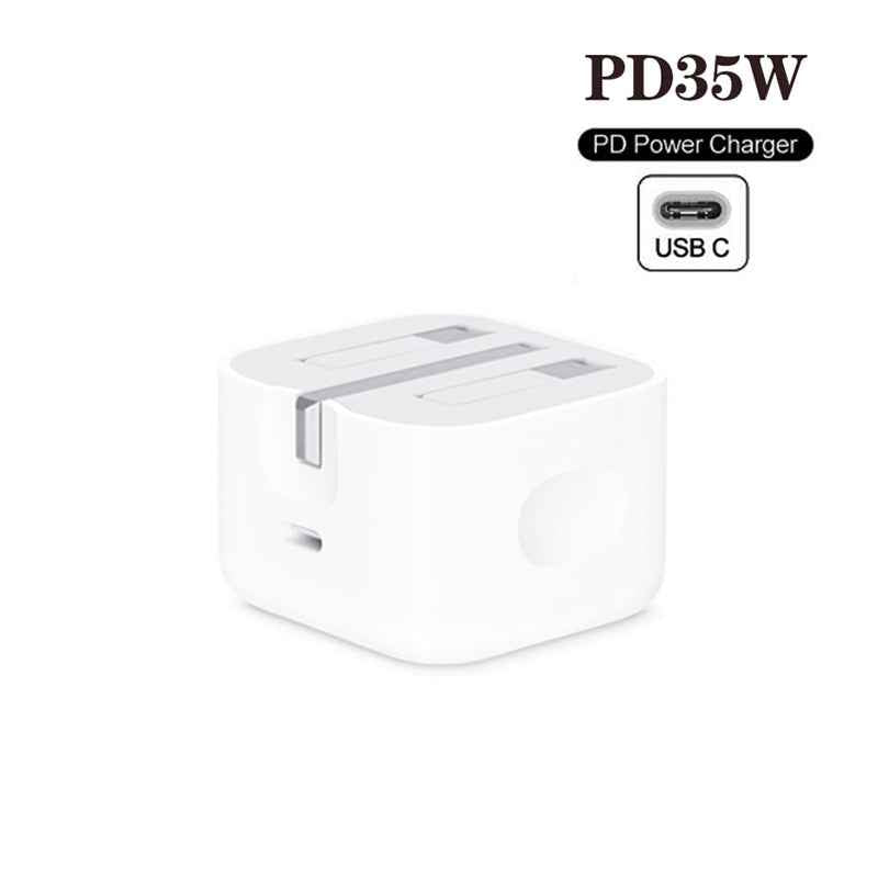 Uniqbuy For PD35W USB-C / Type-C Port Charger with 1m Type-C to Type-C Data Cable, UK Plug