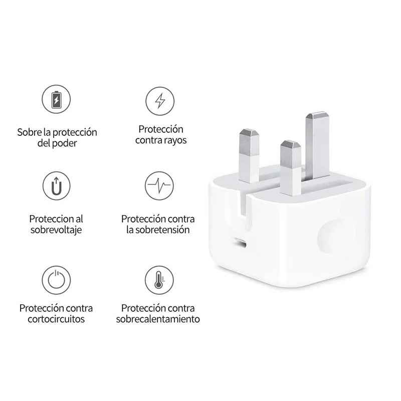 Uniqbuy For PD35W USB-C / Type-C Port Charger with 1m Type-C to Type-C Data Cable, UK Plug