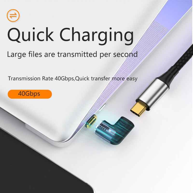 Uniqbuy For 140W 5A USB 4.0 USB-C / Type-C to Type-C 40Gbps Data OTG Magnetic Adapter, Spec:Forward Elbow